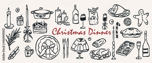 Hand drawn whimsical Christmas collection