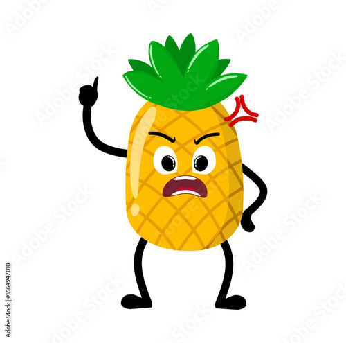 Cute Hand Drawn Angry Pineapple