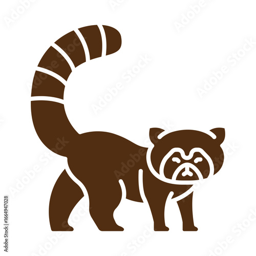 red panda color flat icon for digital and print projects.