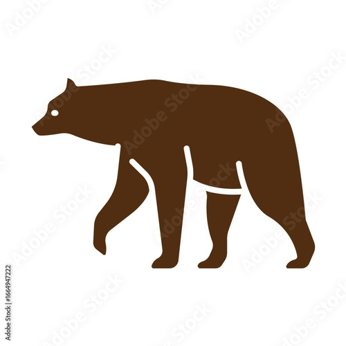 himalayan black bear color flat icon for digital and print projects.