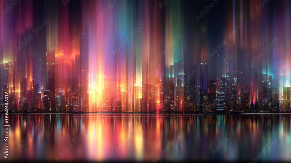 Fototapeta premium Cityscape night lights