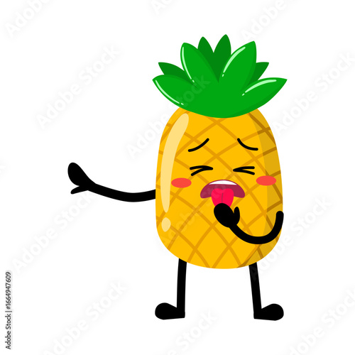 Cute Hand Drawn Pineapple yuck disgusted