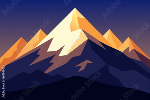 Snowy Peaks Glowing in Morning Light Scene