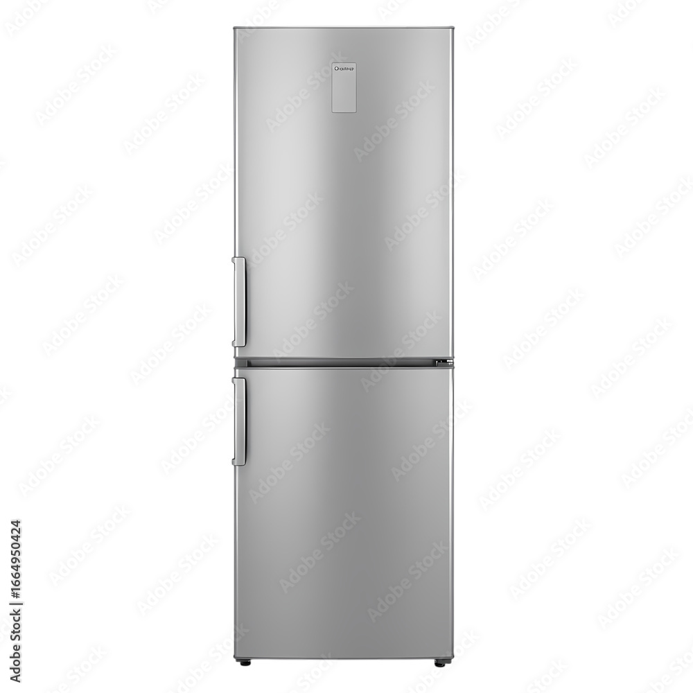 Stainless Steel Refrigerator Modern Kitchen Appliance FullSized Top Freezer Home Energy Efficiency isolated on transparent background Stainless Steel Refrigerator Modern Kitchen Appliance FullSized Top Freezer Home Energy Efficiency isolated on transparent background