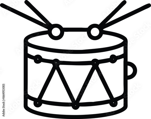 Vector illustration of a single snare drum a classic musical instrument