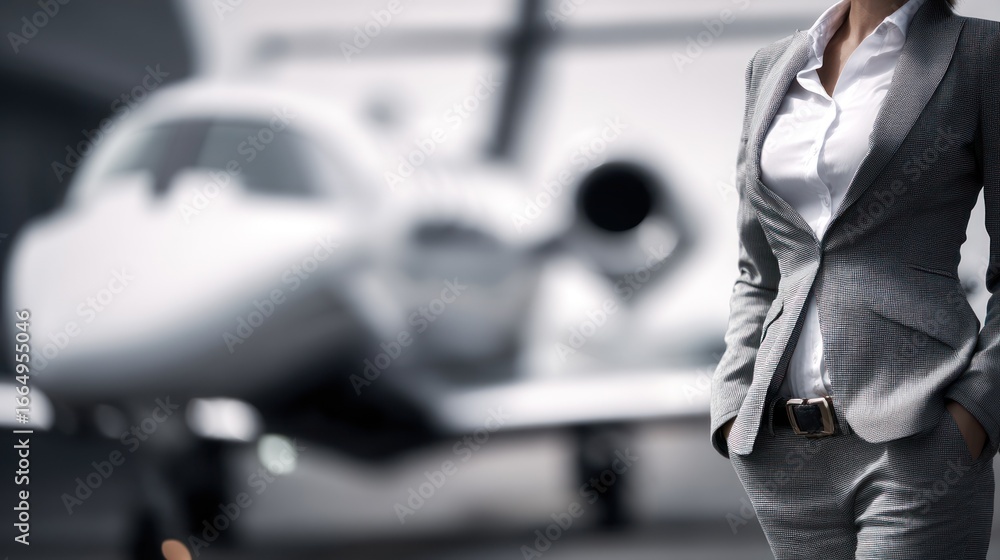 Fototapeta premium Businesswoman jet