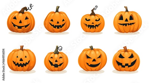 Halloween pumpkin face icon vector illustration