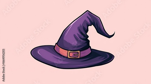 Vector illustration of a witch's hat for Halloween stickers