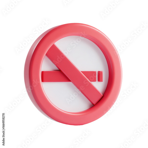 3D render of a circular no smoking sign. A bright coral-red circle with a white inner circle. A red diagonal slash over a red cigarette. Bold, simple design Free Download 3D render of a circular no smoking sign. A bright coral-red circle with a white inner circle. A red diagonal slash over a red cigarette. Bold, simple design - GFXLoad