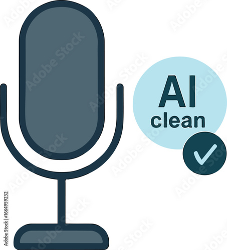 AI Noise remover Mic Illustration