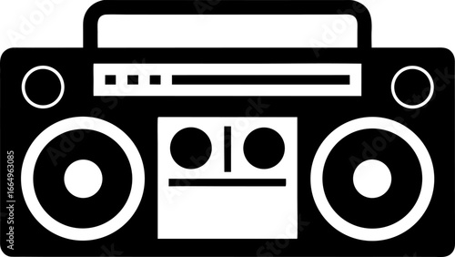 A Boombox for Hip Hop Music Minimalist Vector Silhouette