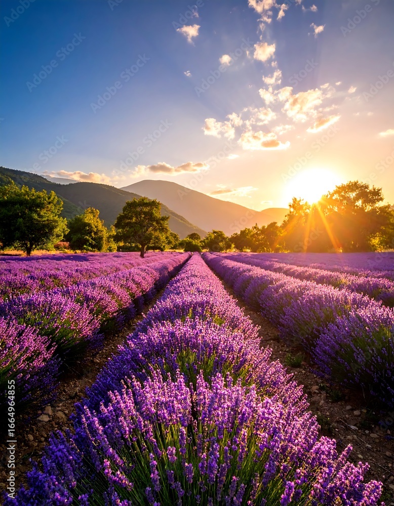Obraz premium Lavender field at sunset (10)