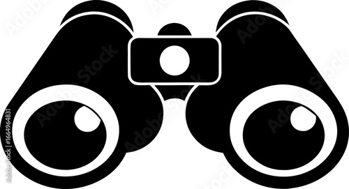 Binoculars Silhouette Vector Black and White