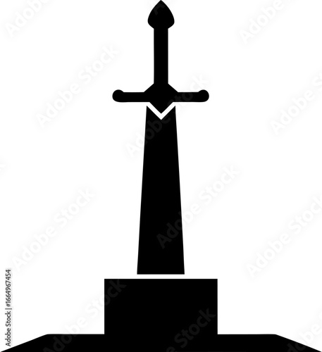Excalibur The Sword in the Stone Clean Vector Silhouette
