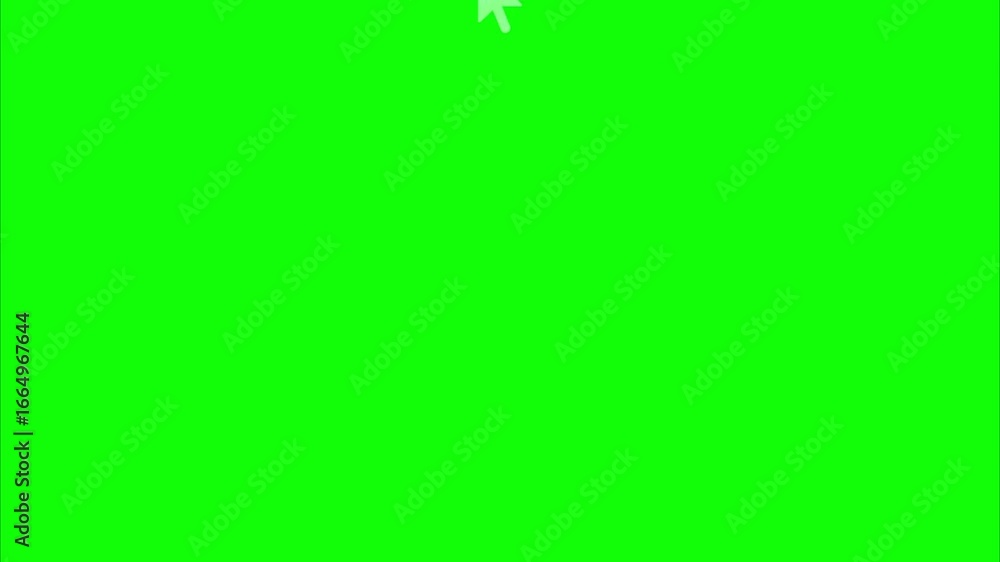 white Mouse Cursor Click With Ripple Animation on green screen 4k Video ...