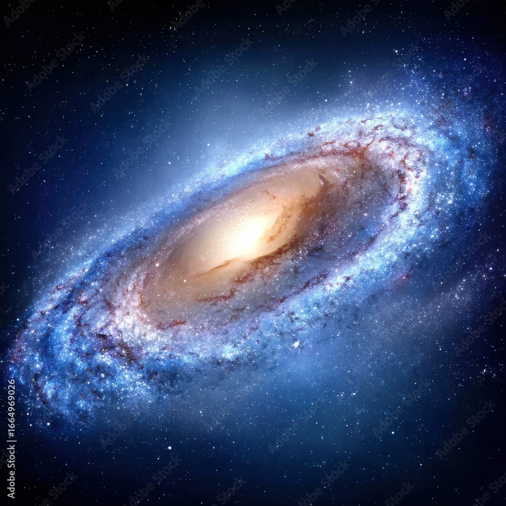 Obraz premium Cosmic galaxy with vibrant colors, ideal for science museum or educational material