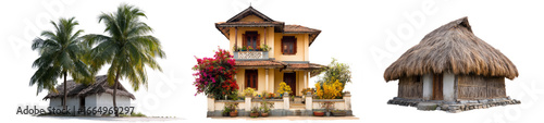 South asian village house isolated.