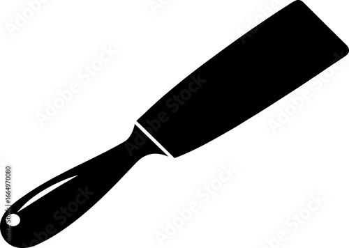 Putty Knife Silhouette Vector Illustration Black and White