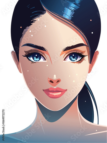Abstract vector portrait encouraging youth to reflect on individuality and self-worth
Artistic depiction of a woman with hidden features symbolizing emotional complexity