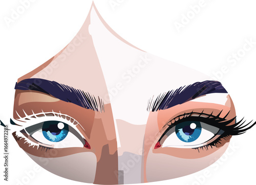 Artistic depiction of a woman with hidden features symbolizing emotional complexity
Vector illustration of identity and mystery through blurred facial expression
