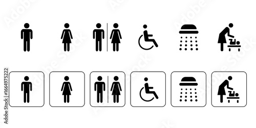WC Symbole, signs, icons, sanitär, piktogramm