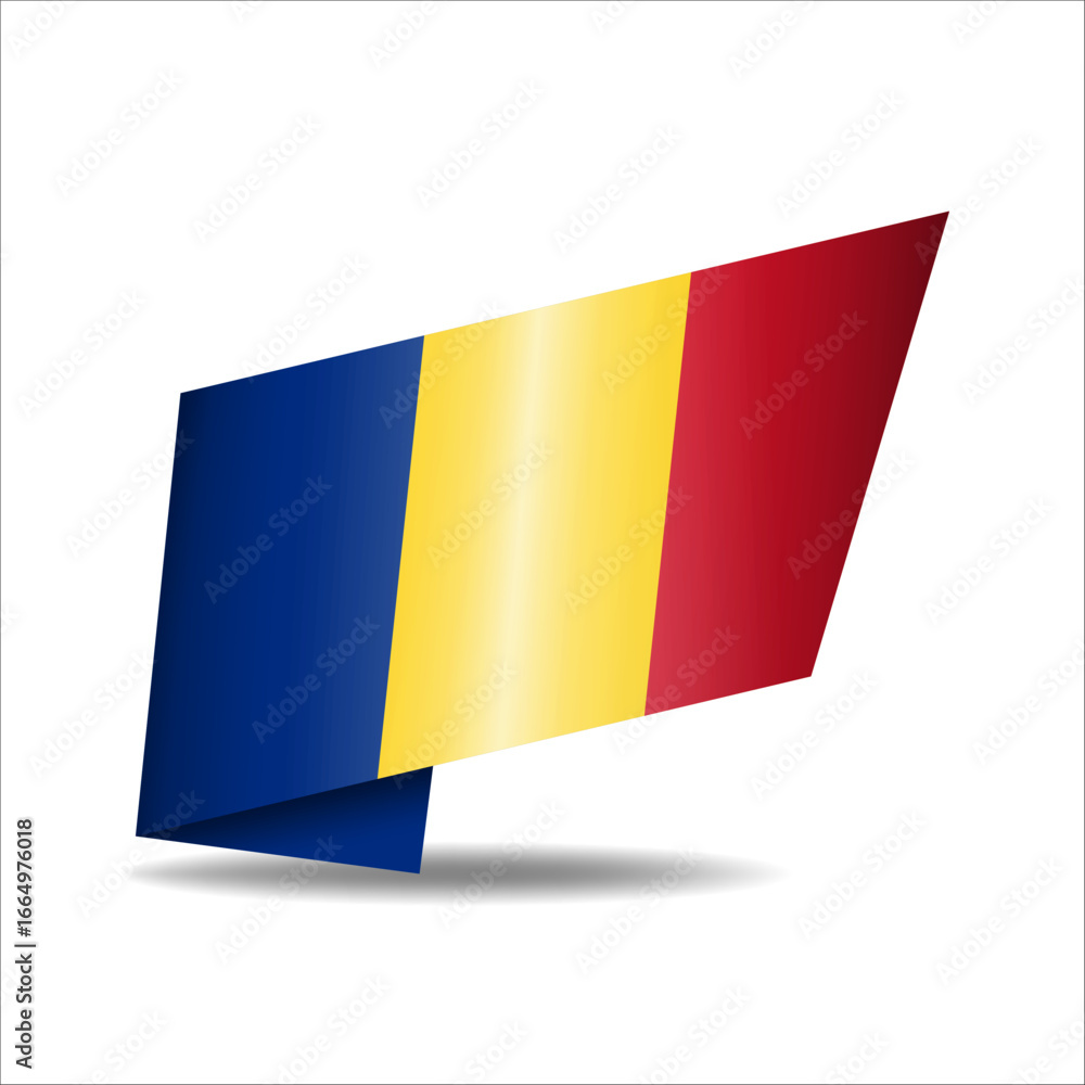 Fototapeta premium Folded national flag, shining with a shadow.