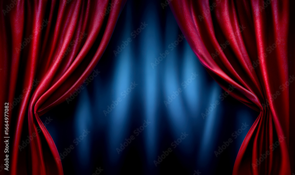 Fototapeta premium Elegant Red Velvet Curtain Background