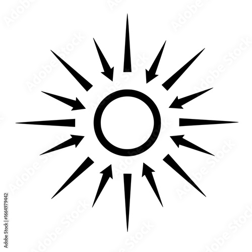 Sensory Overload Icon Representing Stress and Overstimulation with Arrows
