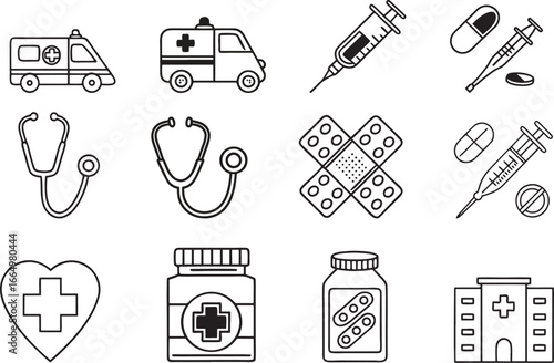 vector set of medical icons