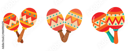 Celebrate vibrant Cinco de Mayo with these festive, colorful maracas ready for a lively fiesta celebration