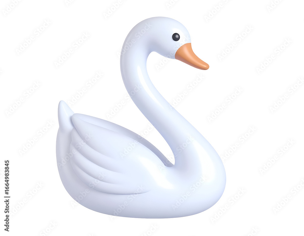 Obraz premium 3D Render White Swan Illustration