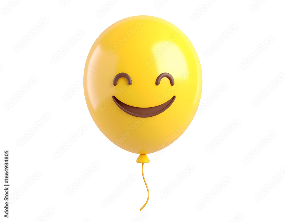 Fototapeta premium Smiling Emoji Balloon 3D Render