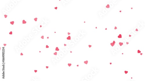 Heart emoji. Falling like emojis animation overlay isolated on white background 4K stock video, Falling Red Hearts Animation for Valentine's day Greeting Romantic love video