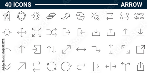 Arrows line icons set. Pictograms and infographics for mobile apps and web. editable stroke. full vector.
