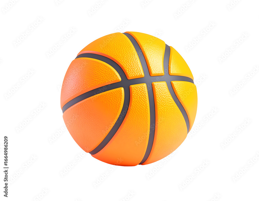 Fototapeta premium An orange and textured ball with dark lines, commonly used in a popular sport, is presented in a detailed and visually appealing manner.