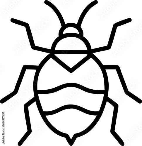 bed bugs vector icon on white or transparent background. pest control or insect control icons items Stroke icon collections. Editable Stroke icon collection Outline icon.
