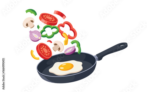 fried egg in a frying pan