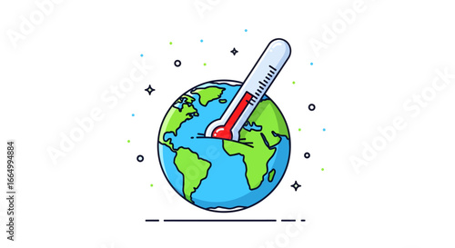 Illustrative depiction of Earth experiencing elevated temperatures, symbolizing the critical global warming crisis and the urgent need for environmental awareness and action worldwide