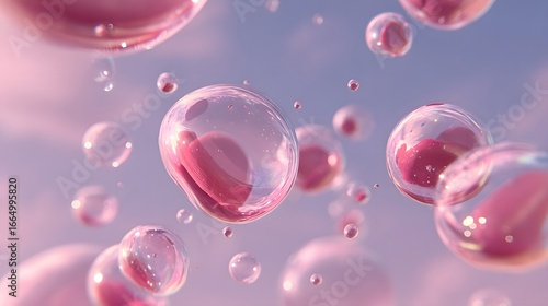 Wallpaper Mural Pink Bubbles Floating Gracefully in the Air Torontodigital.ca