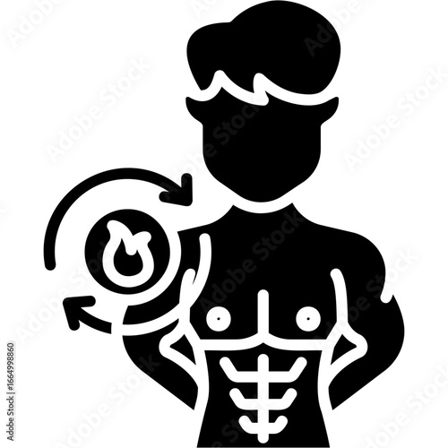 Solid Black Metabolism Icon