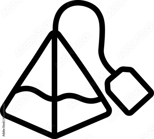 Pyramid Shaped Tea Bag Line Icon