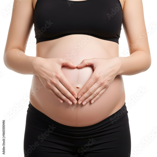 Wallpaper Mural Expecting Mother Showing Heart Shaped Hands on Belly Pregnancy Stock Photo Torontodigital.ca