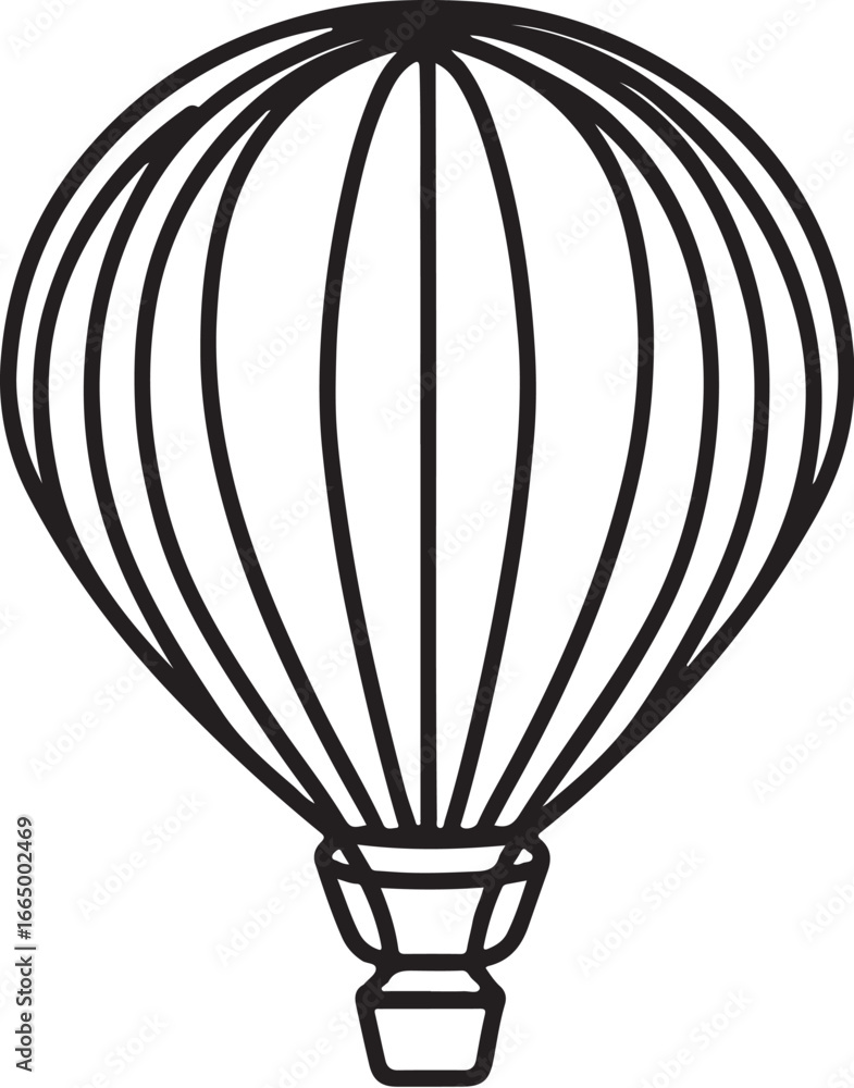 Obraz premium Flying hot air balloon icon
