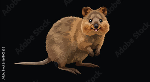 Adorable Quokka Smiling Australian Wildlife Stock Photo