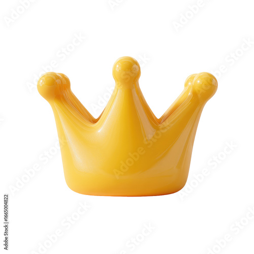3D rendered, glossy, yellow crown