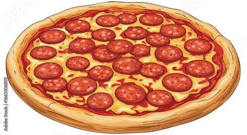 Delicious Pepperoni Pizza A Mouthwatering Close up