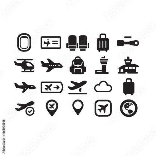 Air Travel  Icon Set