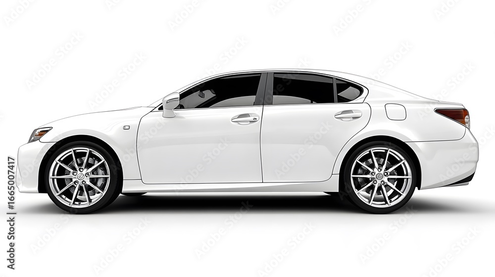 Sleek White Car on White Background for Automotive Advertising Campaigns Sleek White Car on White Background for Automotive Advertising Campaigns