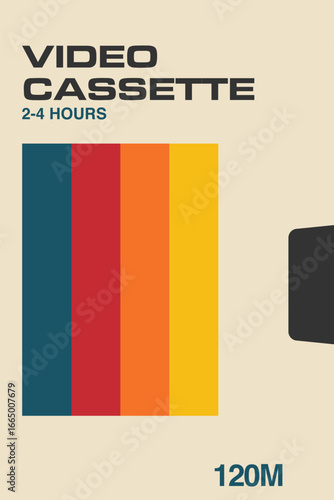 retro vintage vhs video cassette cover template mockup rewind 