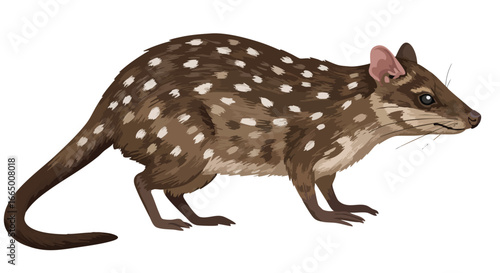 Adorable Eastern Quoll Illustration Australian Marsupial Wildlife Art